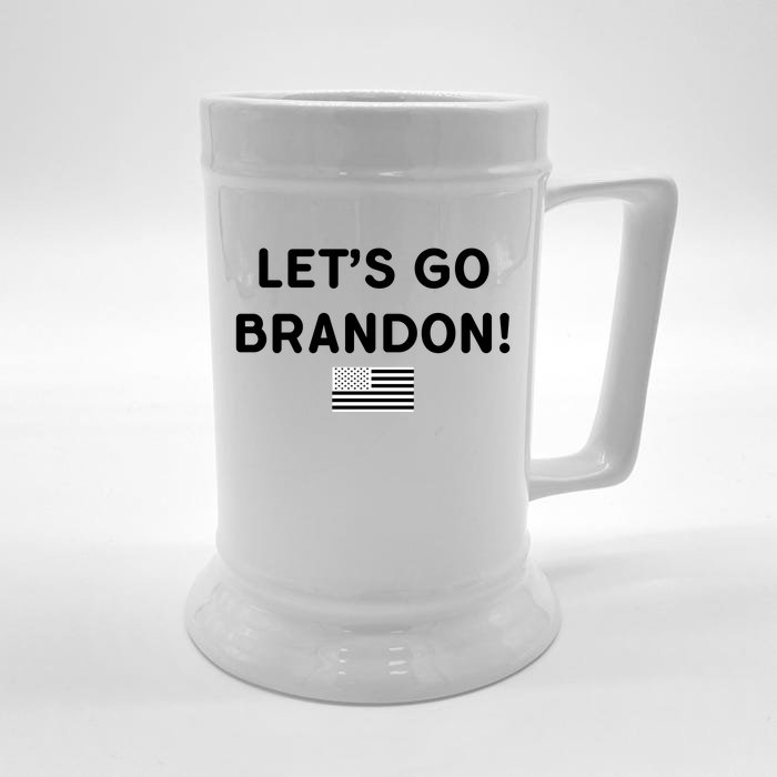 Let's Go Brandon Biden Chant Grey Style USD Flag Front & Back Beer Stein