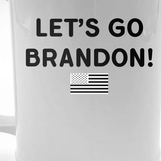 Let's Go Brandon Biden Chant Grey Style USD Flag Front & Back Beer Stein