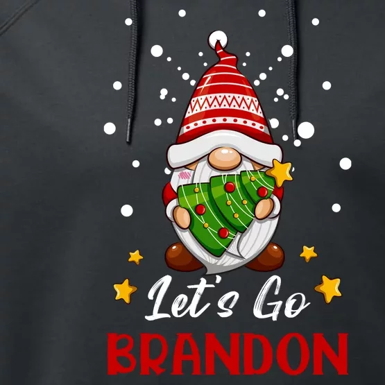 Let’s Go Braden Brandon Funny Gnome Christmas Ugly Sweater Performance Fleece Hoodie