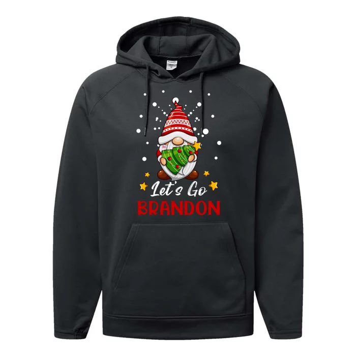 Let’s Go Braden Brandon Funny Gnome Christmas Ugly Sweater Performance Fleece Hoodie