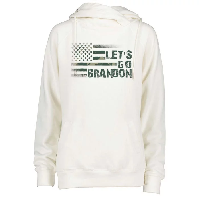 LetS Go Branson Brandon Camouflage Us Flag Gift Womens Funnel Neck Pullover Hood