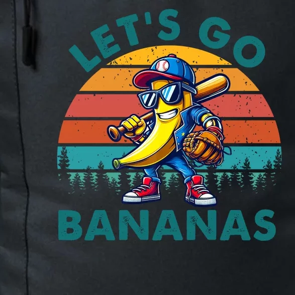 Lets Go Bananas Baseball Player Retro Sunset Daily Commute Backpack