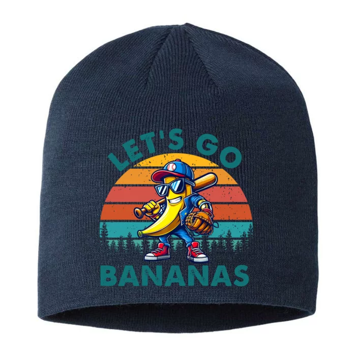 Lets Go Bananas Baseball Player Retro Sunset 8 1/2in Sustainable Knit Beanie