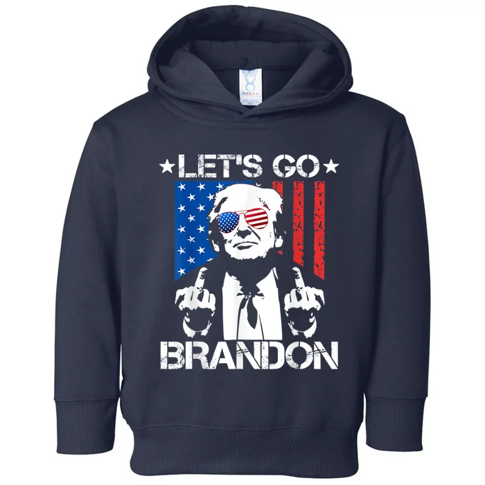 Let's Go Brandon Trump Middle Finger Flag Toddler Hoodie