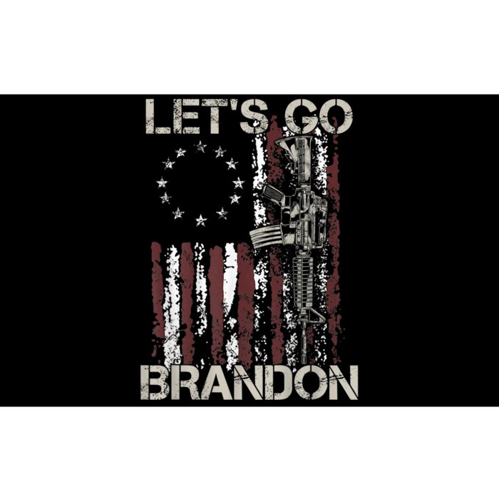 Lets Go Brandon Gun American Flag Patriots Let's Go Brandon Bumper Sticker