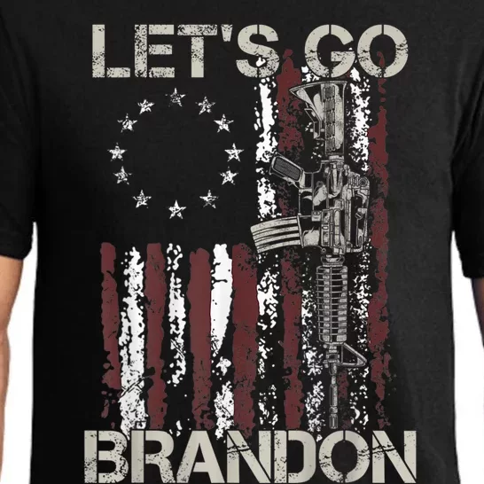 Lets Go Brandon Gun American Flag Patriots Let's Go Brandon Pajama Set