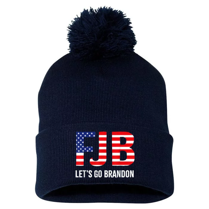 Let’s Go Brandon Conservative US Flag FJB Gift Pom Pom 12in Knit Beanie