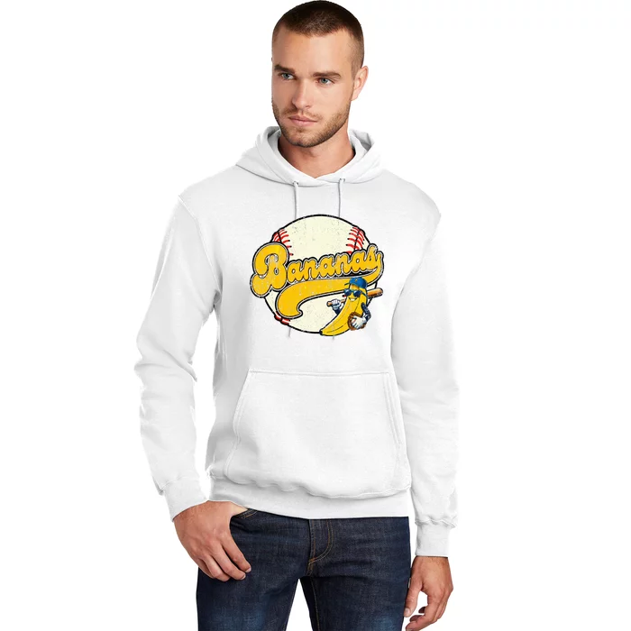 Lets Go Bananas Banana Playing Baseball Baseball Player Hoodie