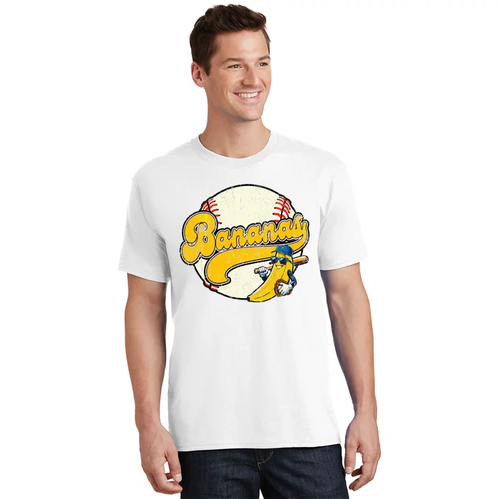 Lets Go Bananas Banana Playing Baseball Baseball Player T-Shirt