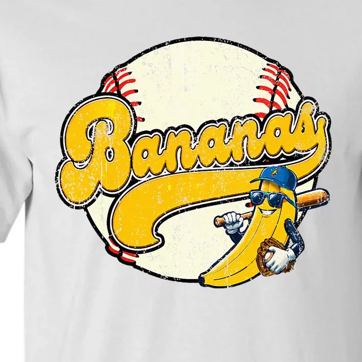 Lets Go Bananas Banana Playing Baseball Baseball Player Tall T-Shirt