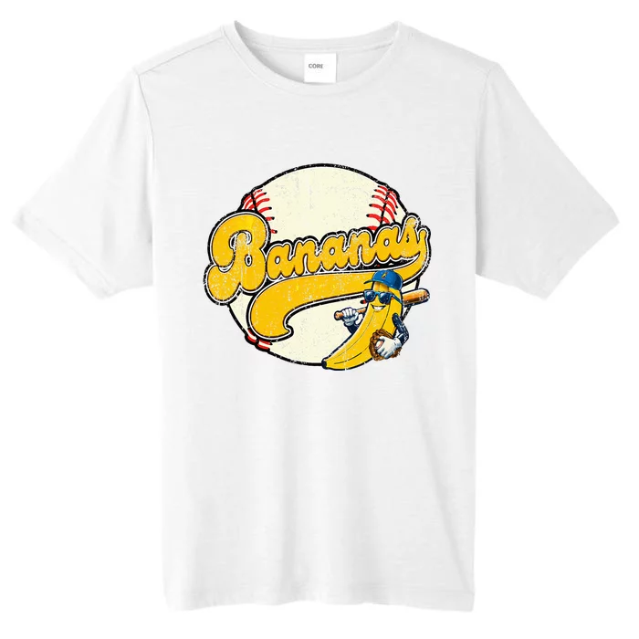 Lets Go Bananas Banana Playing Baseball Baseball Player ChromaSoft Performance T-Shirt