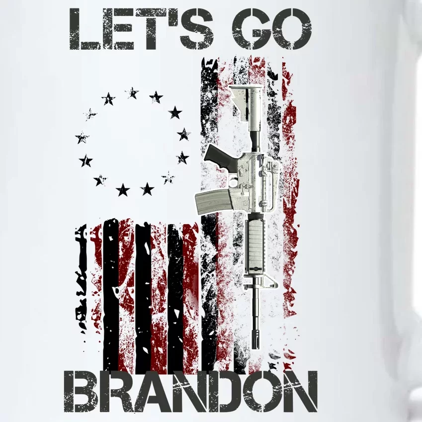 Let's Go Brandon Vintage American Flag Gun Rifle Black Color Changing Mug