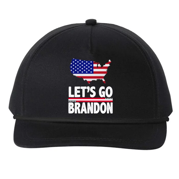 Let's Go Brandon USA American Flag Map Snapback Five-Panel Rope Hat