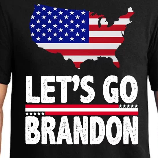 Let's Go Brandon USA American Flag Map Pajama Set