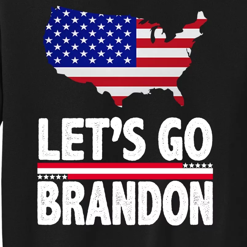 Let's Go Brandon USA American Flag Map Tall Sweatshirt