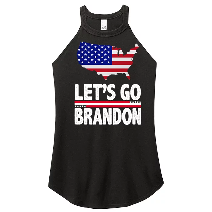 Let's Go Brandon USA American Flag Map Women’s Perfect Tri Rocker Tank