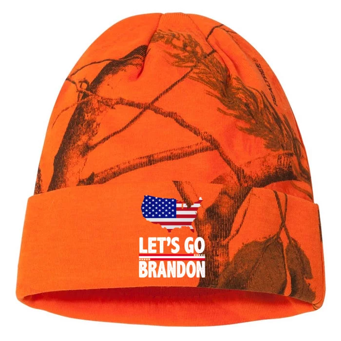 Let's Go Brandon USA American Flag Map Kati - 12in Camo Beanie