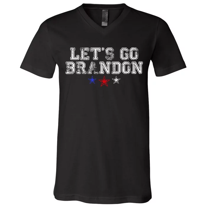 LetS Go Brandon Flag Sunglasses Funny Anti Biden Club V-Neck T-Shirt