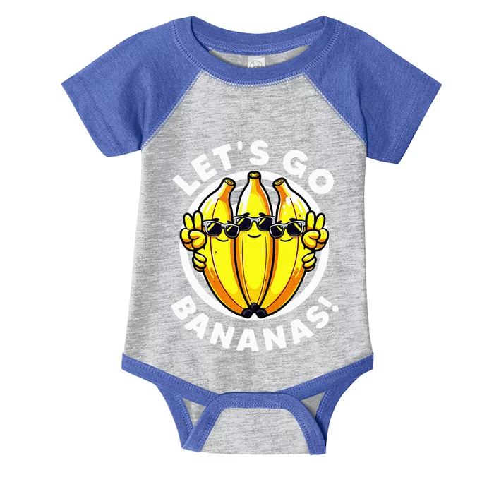 Lets Go Bananas Cute Yellow Banana Lover Fruit Infant Baby Jersey Bodysuit