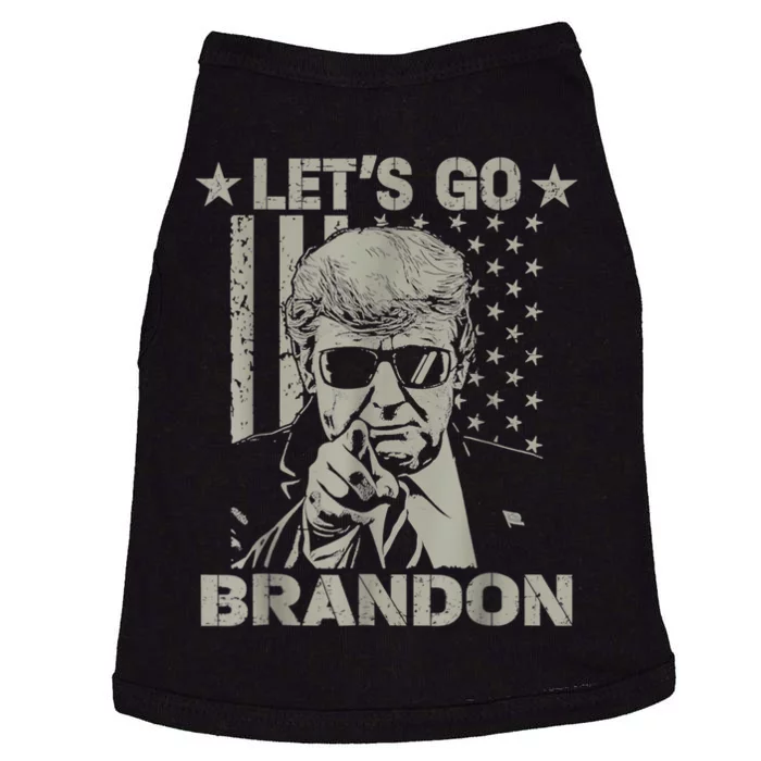 Let's Go Brandon US Flag Funny Donald Trump Doggie Tank