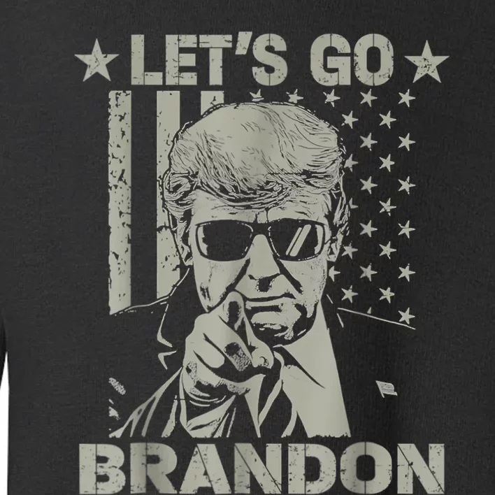 Let's Go Brandon US Flag Funny Donald Trump Toddler Sweatshirt