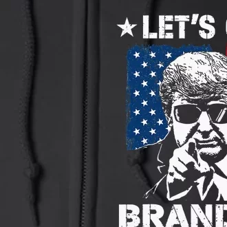 Lets Go Braden Brandon Conservative Anti Liberal US Flag Full Zip Hoodie