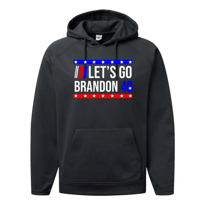 Let's Go Brandon 46 Conservative Anti Liberal Performance Fleece Hoodie