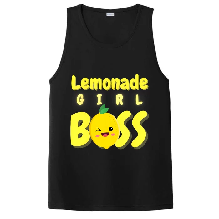 Lemonade Girl Boss Lemonade Stand Boss Lemonade Lover Crew Performance Tank