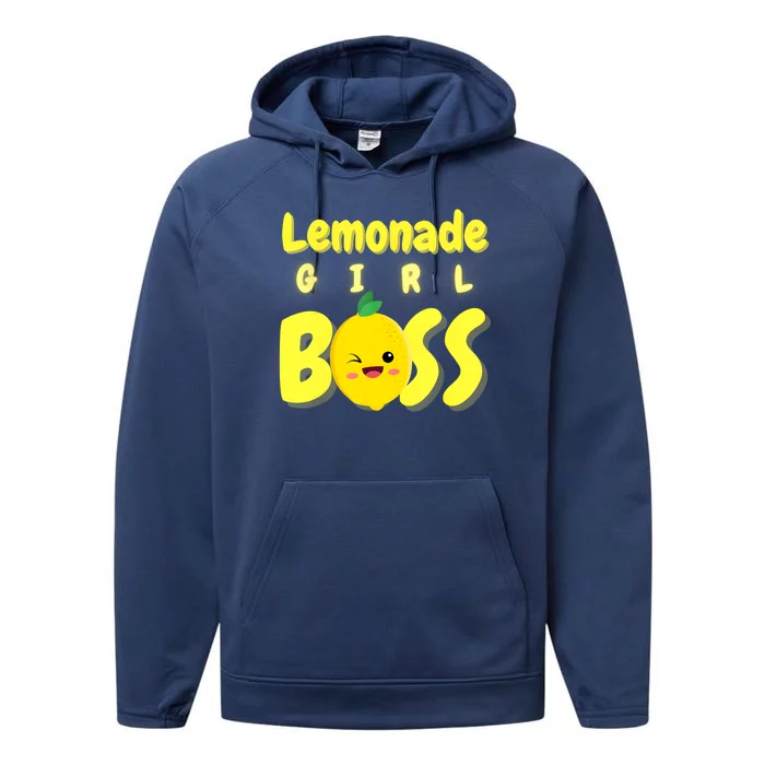 Lemonade Girl Boss Lemonade Stand Boss Lemonade Lover Crew Performance Fleece Hoodie