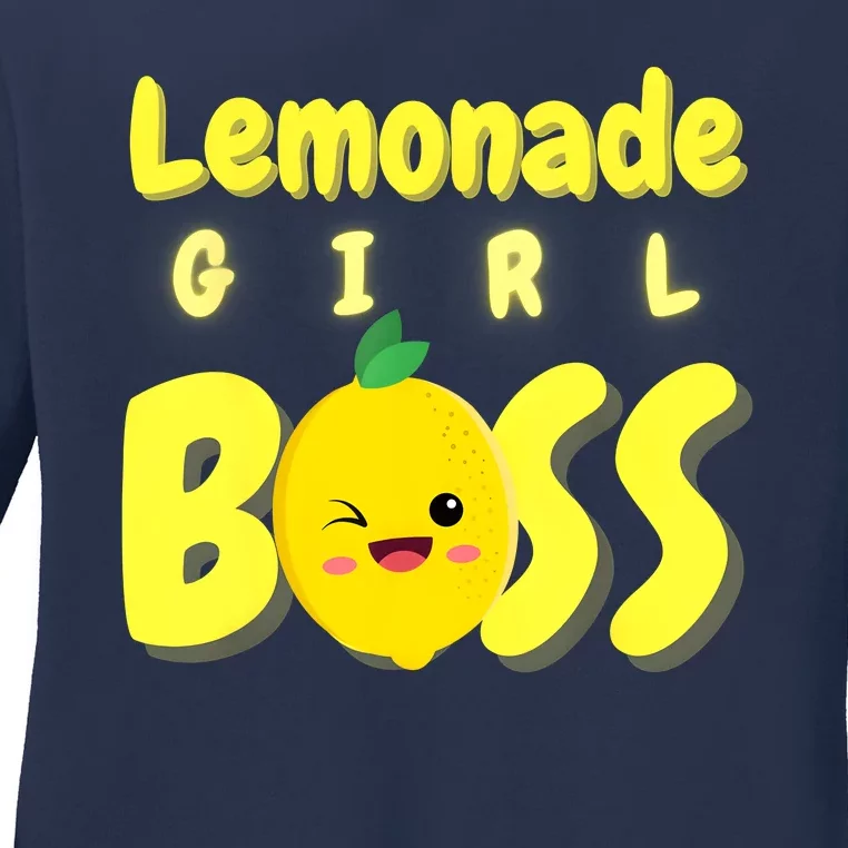 Lemonade Girl Boss Lemonade Stand Boss Lemonade Lover Crew Ladies Long Sleeve Shirt