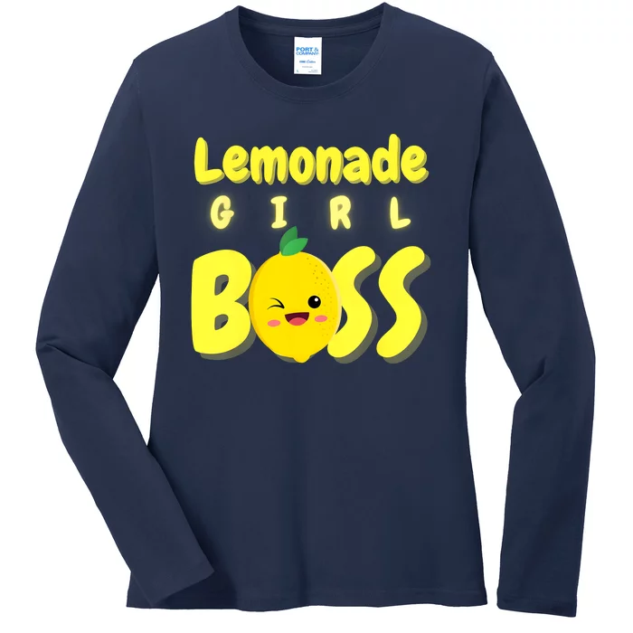 Lemonade Girl Boss Lemonade Stand Boss Lemonade Lover Crew Ladies Long Sleeve Shirt