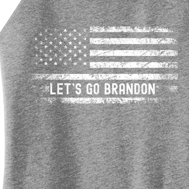 Let's Go Brandon Vintage US Flag Design Women’s Perfect Tri Rocker Tank