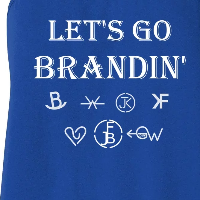 Lets Go Brandin Funny Ranching Farming Cattle Brands (C) Funny Gift Women's Racerback Tank