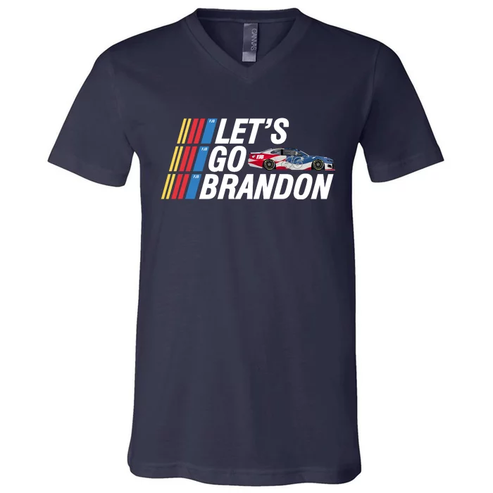 Let's Go Brandon Racing ORIGINAL V-Neck T-Shirt