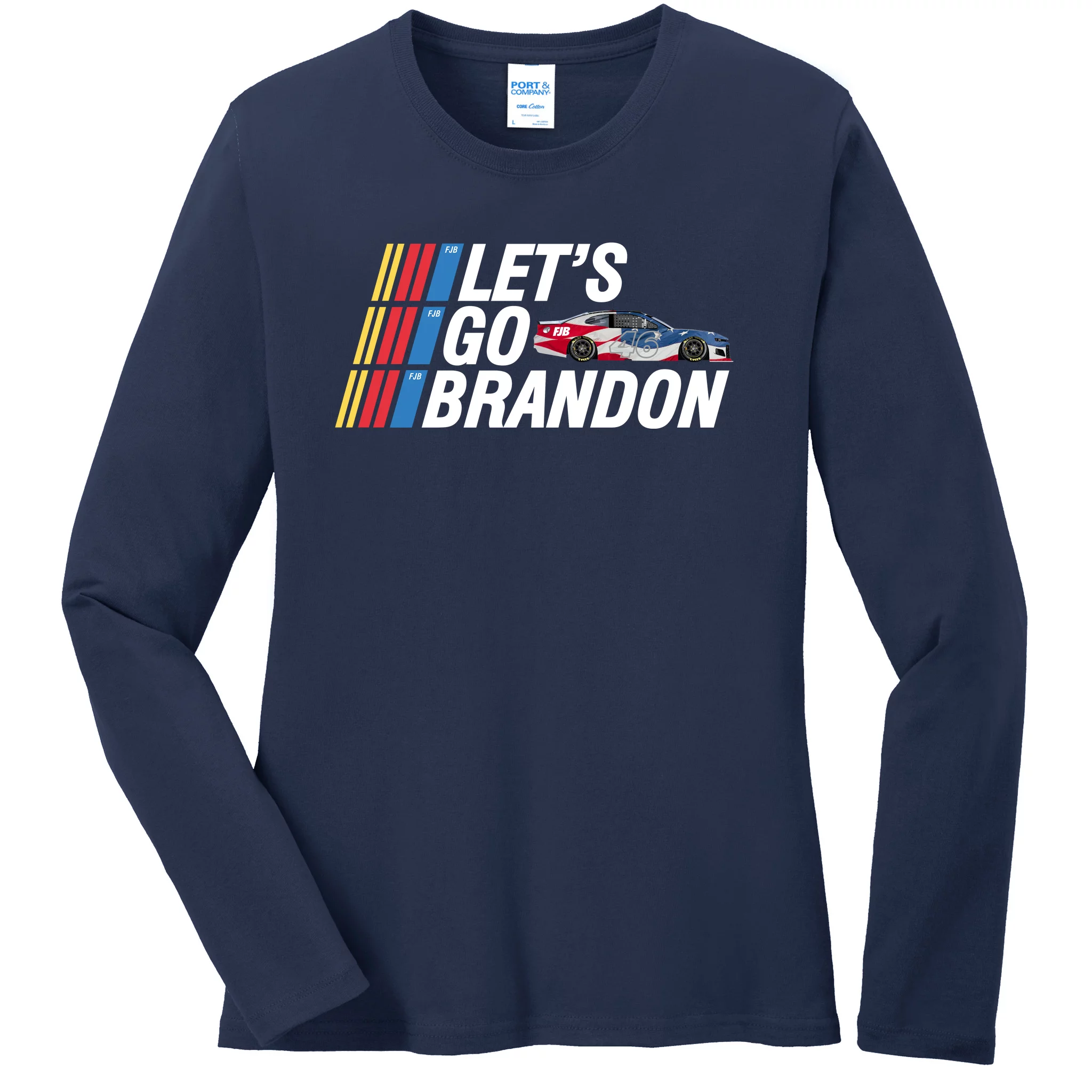 Let's Go Brandon Racing ORIGINAL Ladies Missy Fit Long Sleeve Shirt