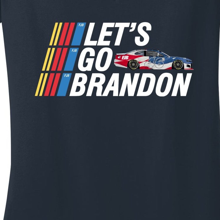 Let's Go Brandon Racing ORIGINAL Women's V-Neck T-Shirt