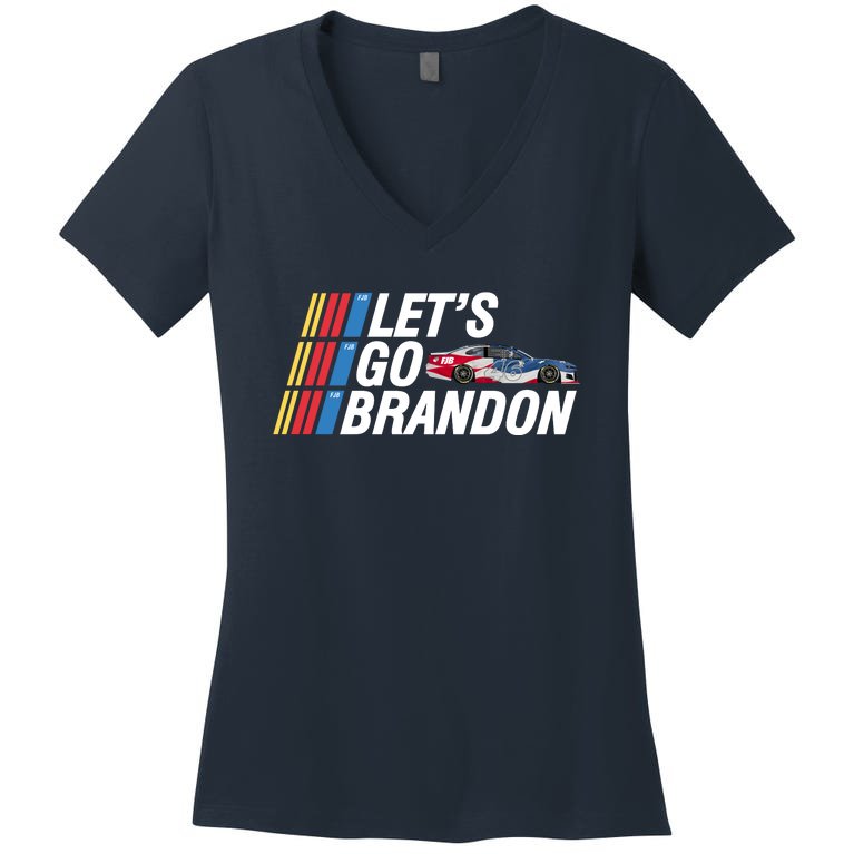 Let's Go Brandon Racing ORIGINAL Women's V-Neck T-Shirt