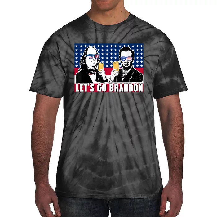 Let's Go Brandon FJB Abe Lincoln George Washington Tie-Dye T-Shirt