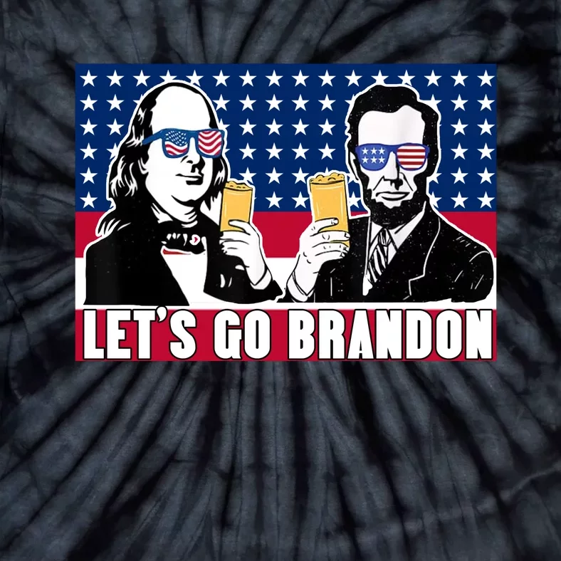 Let's Go Brandon FJB Abe Lincoln George Washington Tie-Dye T-Shirt