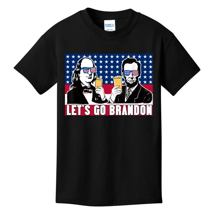 Let's Go Brandon FJB Abe Lincoln George Washington Kids T-Shirt