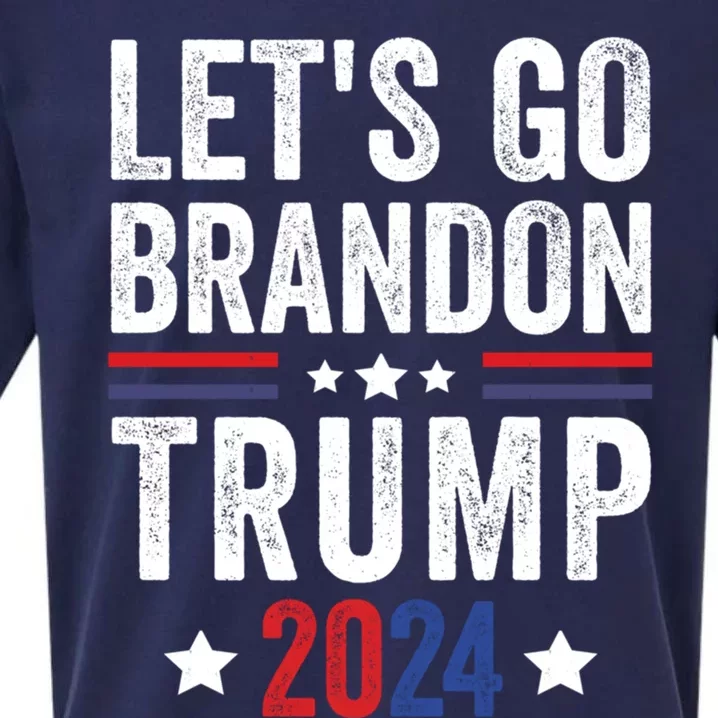 LetS Go Brandon Trump 2024 Anti Liberal Us Flag Great Gift Sueded Cloud Jersey T-Shirt