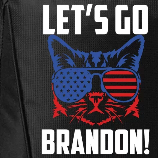 Let’s Go Brandon Cat Conservative American Flag City Backpack