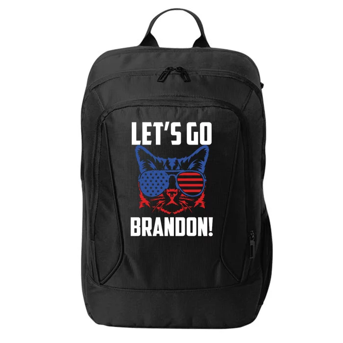 Let’s Go Brandon Cat Conservative American Flag City Backpack