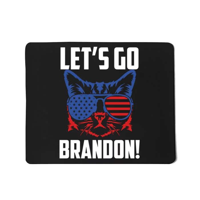 Let’s Go Brandon Cat Conservative American Flag Mousepad