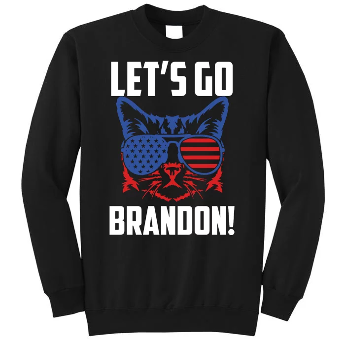 Let’s Go Brandon Cat Conservative American Flag Tall Sweatshirt