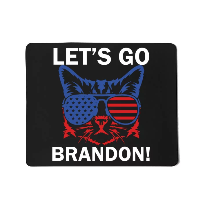 Let’s Go Brandon Cat Conservative American Flag Mousepad