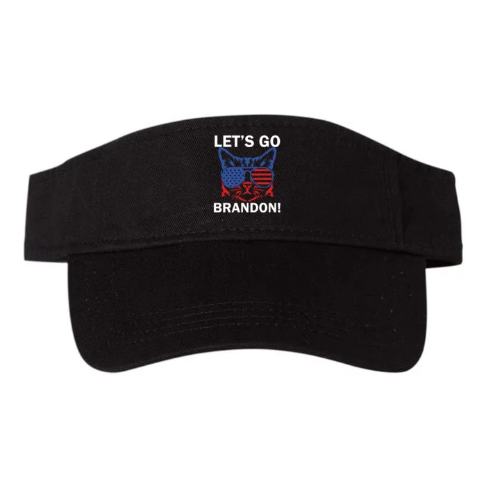 Let’s Go Brandon Cat Conservative American Flag Valucap Bio-Washed Visor