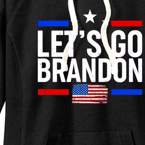 Let's Go Brandon Distress USA Flag FJB Chant Women's Fleece Hoodie