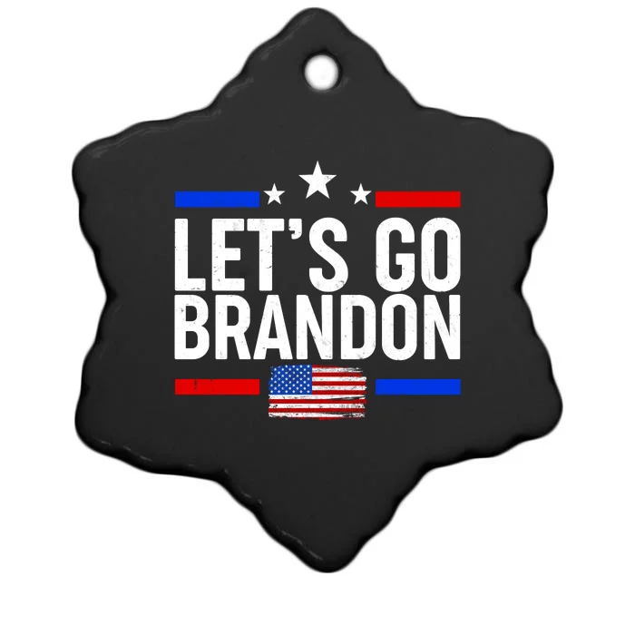 Let's Go Brandon Distress USA Flag FJB Chant Ornament