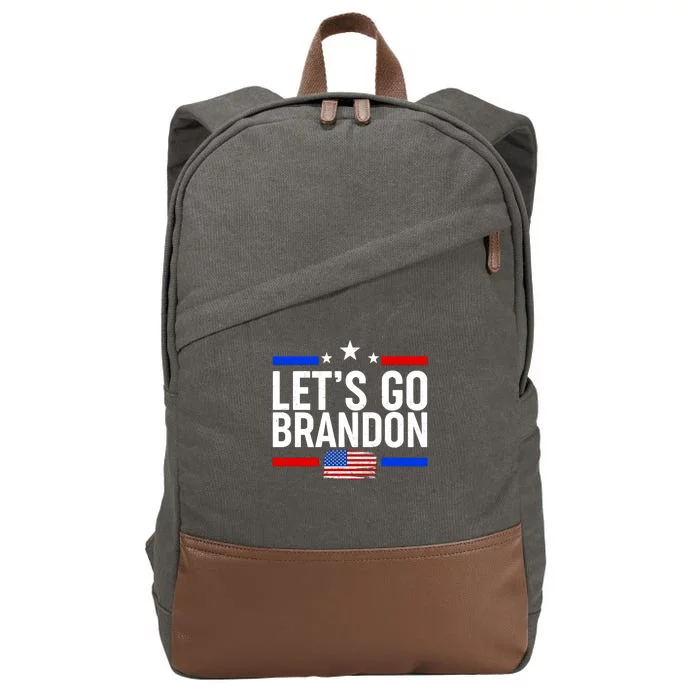 Let's Go Brandon Distress USA Flag FJB Chant Cotton Canvas Backpack